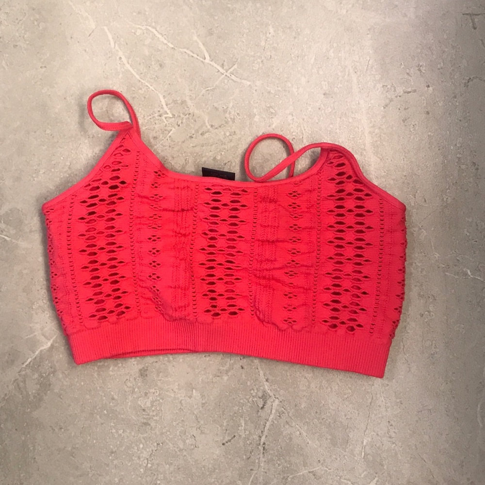 Pink sports bra
